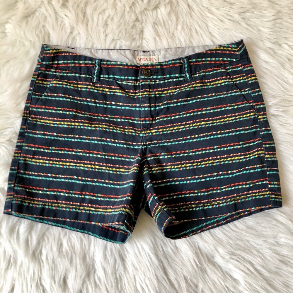 Merona blue multicolor shorts, size 8